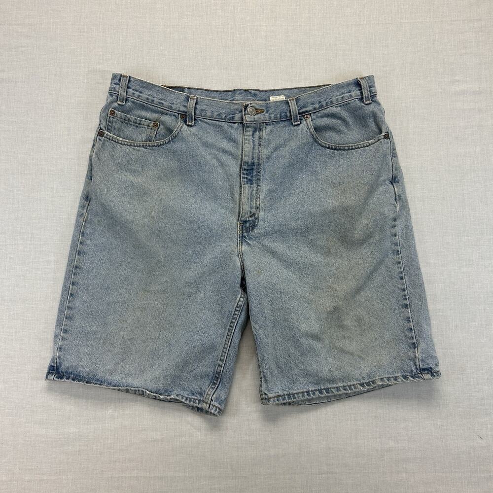 Vintage Y2k Levi's 550 Relaxed Fit Denim Shorts Men's 42 Light Wash Blue 2000s